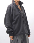 【thom/krom】 FRONT ZIP SWEAT TOPS WS498_BLACK