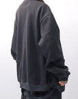 【PLÜ】 UNISEX OVERSIZED COTTON NEOPRENE BOMBER JACKET PL10_BLACK