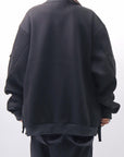 【PLÜ】 UNISEX OVERSIZED COTTON NEOPRENE BOMBER JACKET PL10_BLACK