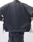 【PLÜ】 UNISEX OVERSIZED COTTON NEOPRENE BOMBER JACKET PL10_BLACK