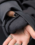 【PLÜ】 UNISEX OVERSIZED COTTON NEOPRENE BOMBER JACKET PL10_BLACK