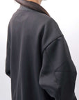 【PLÜ】 UNISEX OVERSIZED COTTON NEOPRENE BOMBER JACKET PL10_BLACK