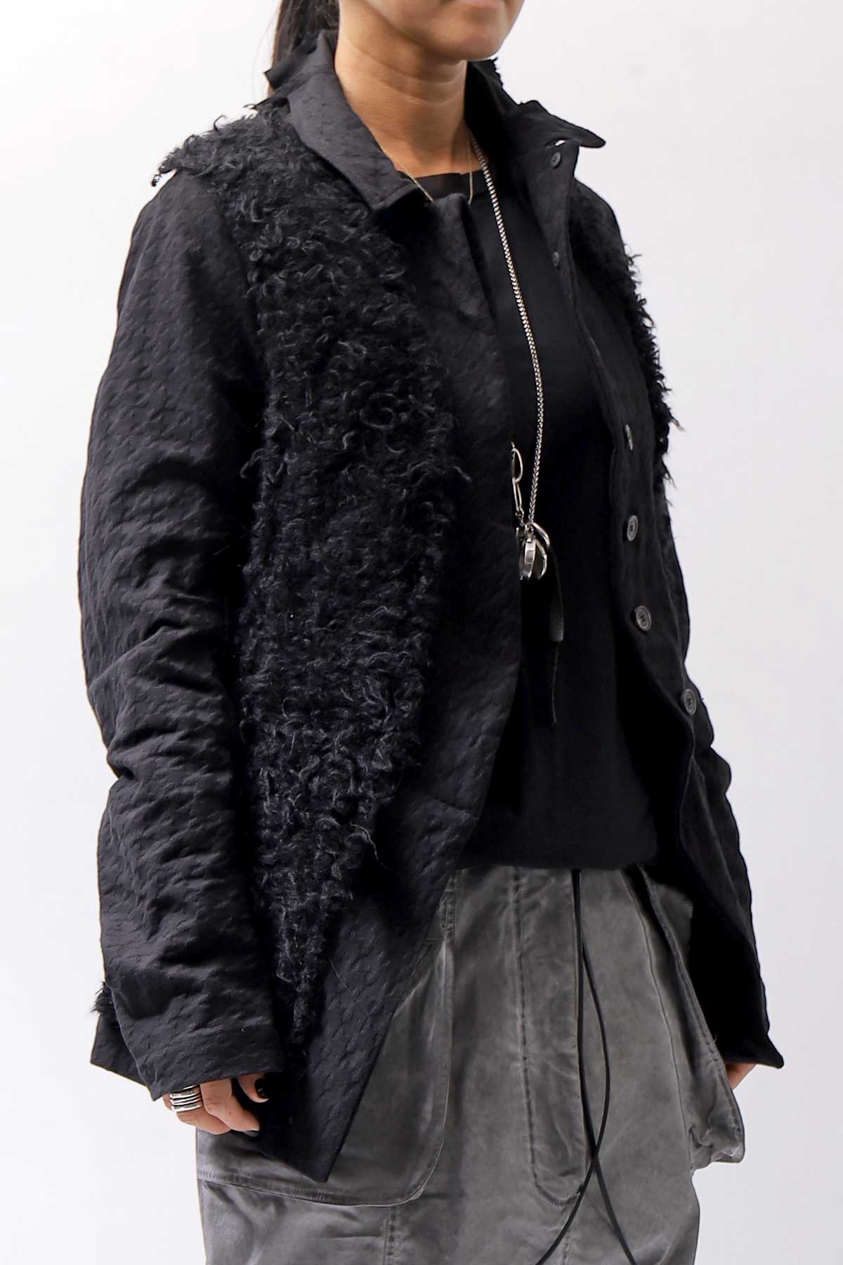 【RUNDHOLZ】 MIXED MATERIAL STRETCH JACKET 111 1107_BLACK