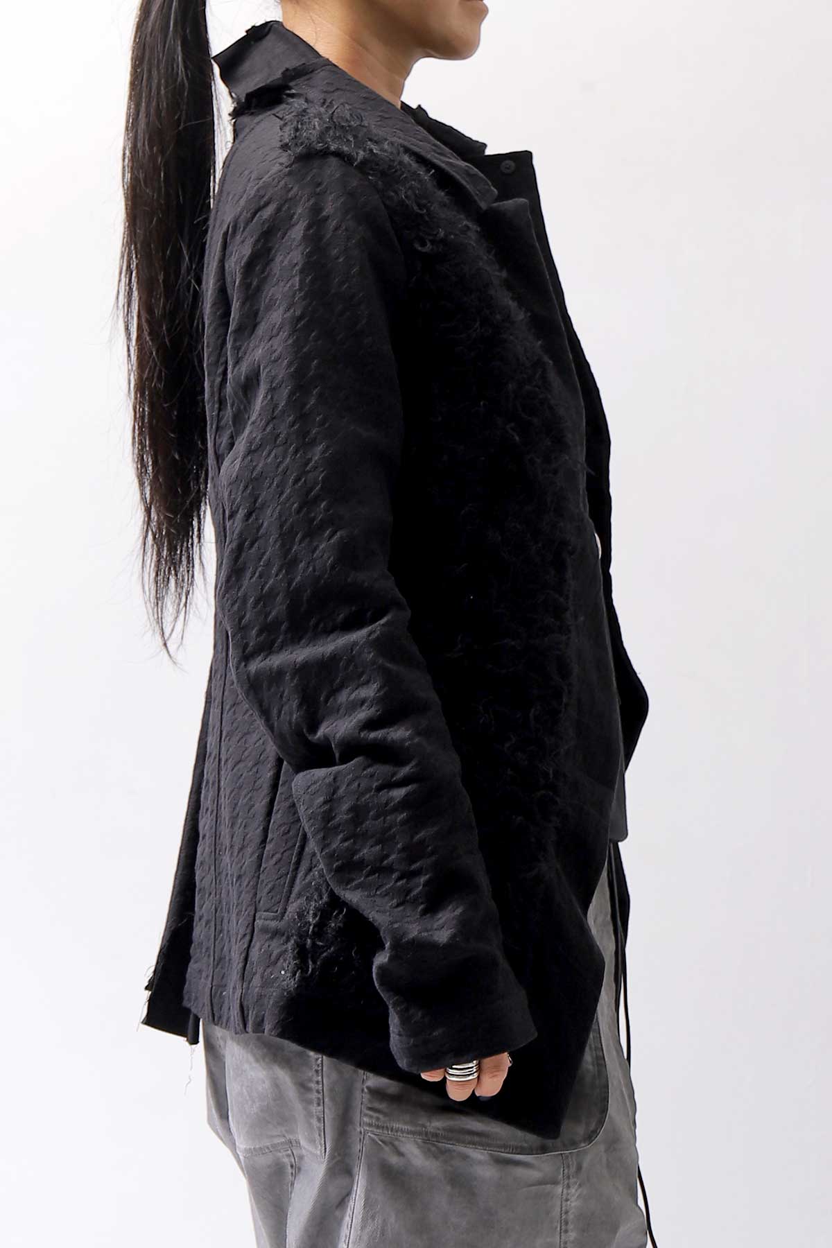 【RUNDHOLZ】 MIXED MATERIAL STRETCH JACKET 111 1107_BLACK