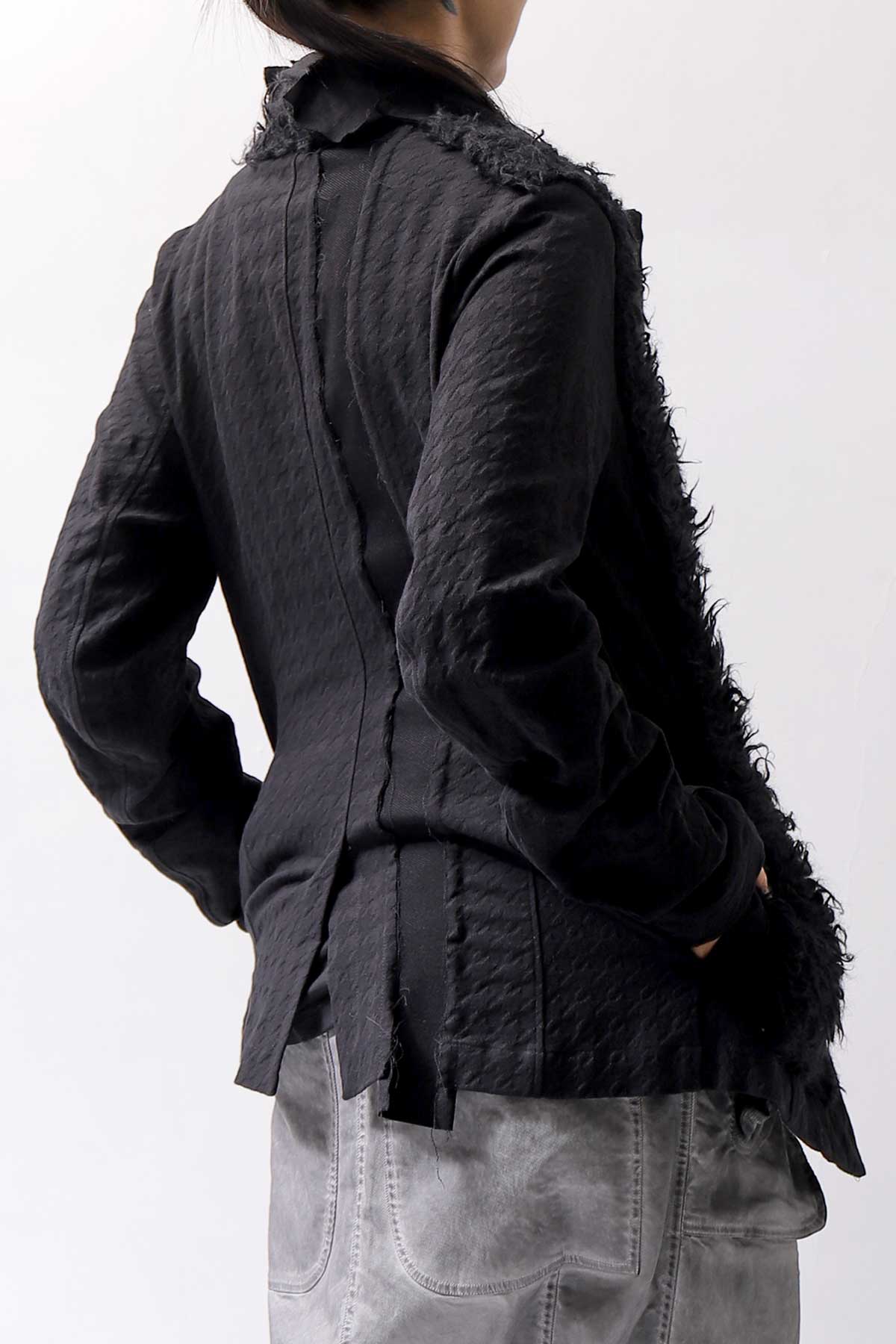 【RUNDHOLZ】 MIXED MATERIAL STRETCH JACKET 111 1107_BLACK