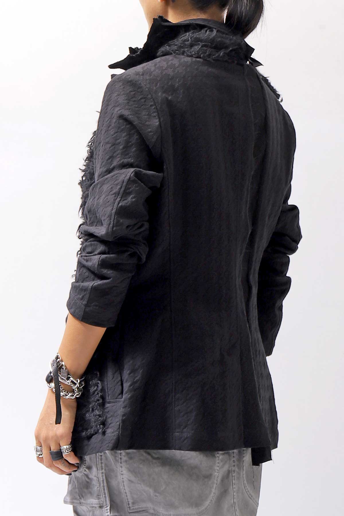 【RUNDHOLZ】 MIXED MATERIAL STRETCH JACKET 111 1107_BLACK