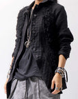 【RUNDHOLZ】 MIXED MATERIAL STRETCH JACKET 111 1107_BLACK