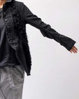 【RUNDHOLZ】 MIXED MATERIAL STRETCH JACKET 111 1107_BLACK