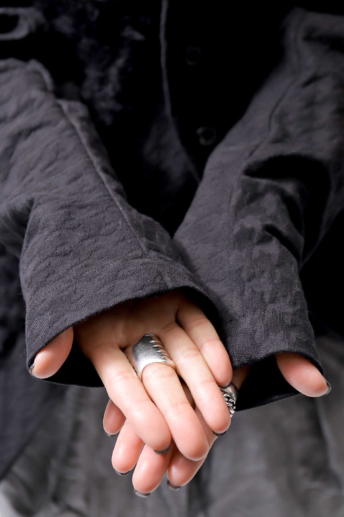 【RUNDHOLZ】 MIXED MATERIAL STRETCH JACKET 111 1107_BLACK