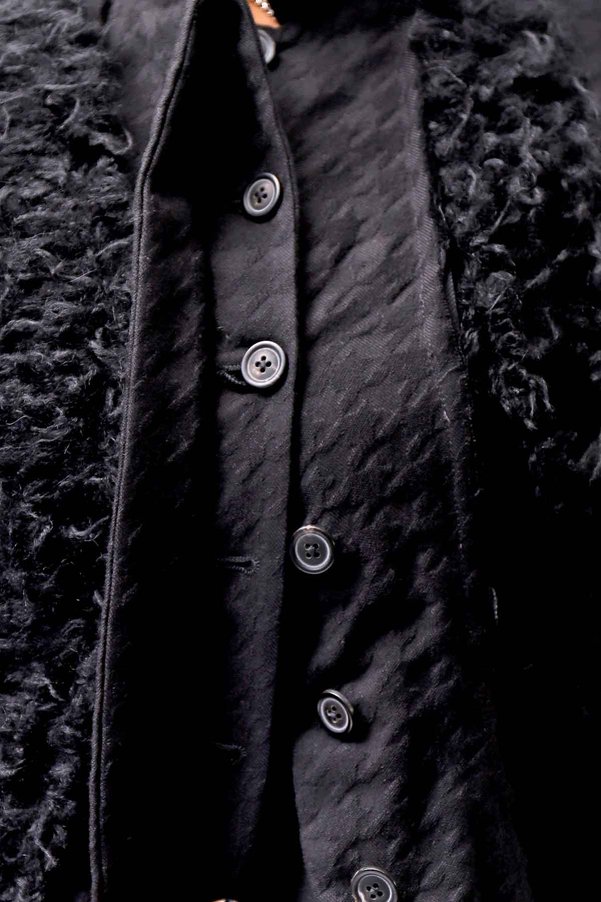 【RUNDHOLZ】 MIXED MATERIAL STRETCH JACKET 111 1107_BLACK