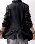 【RUNDHOLZ】 MIXED MATERIAL STRETCH JACKET 111 1107_BLACK