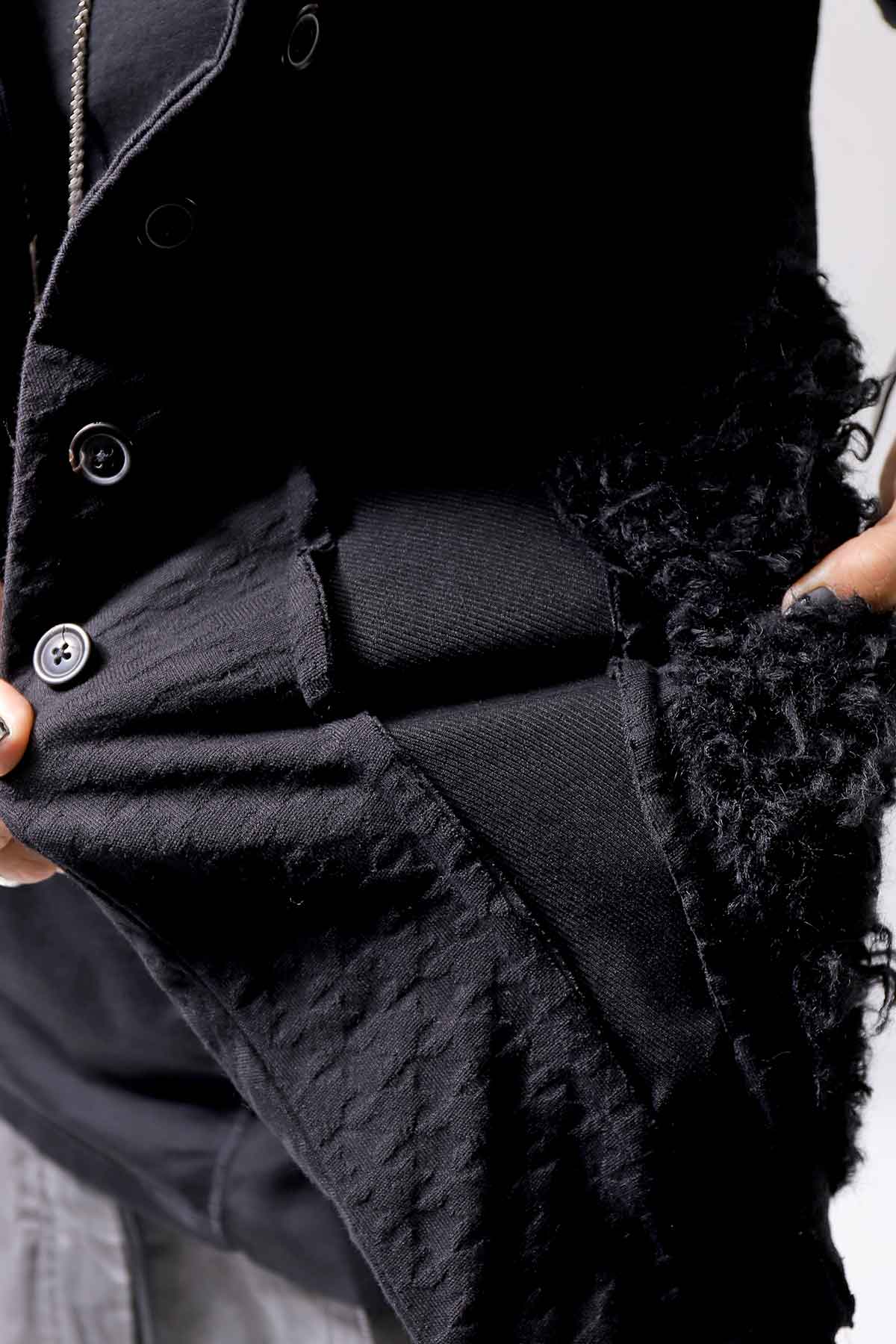 【RUNDHOLZ】 MIXED MATERIAL STRETCH JACKET 111 1107_BLACK