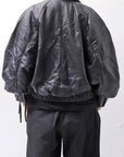 【DANIELE BASTA】 DOLMAN SLEEVE LEATHER SHORT BOMBER JACKET DB1301_BLACK