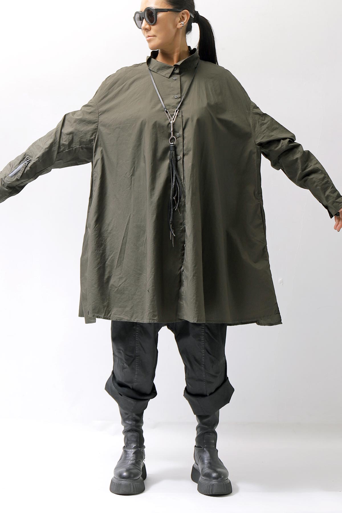 【RUNDHOLZ】 UNISEX OVERSIZE COTTON SHIRT 332 0915_JUNGLE