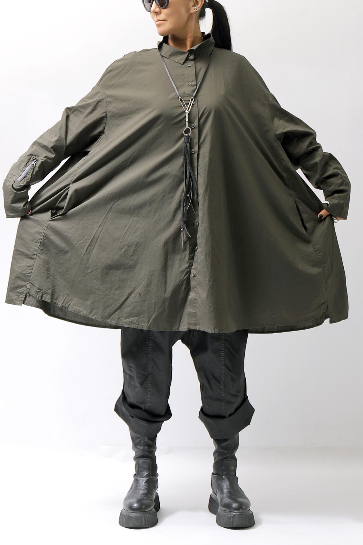 【RUNDHOLZ】 UNISEX OVERSIZE COTTON SHIRT 332 0915_JUNGLE