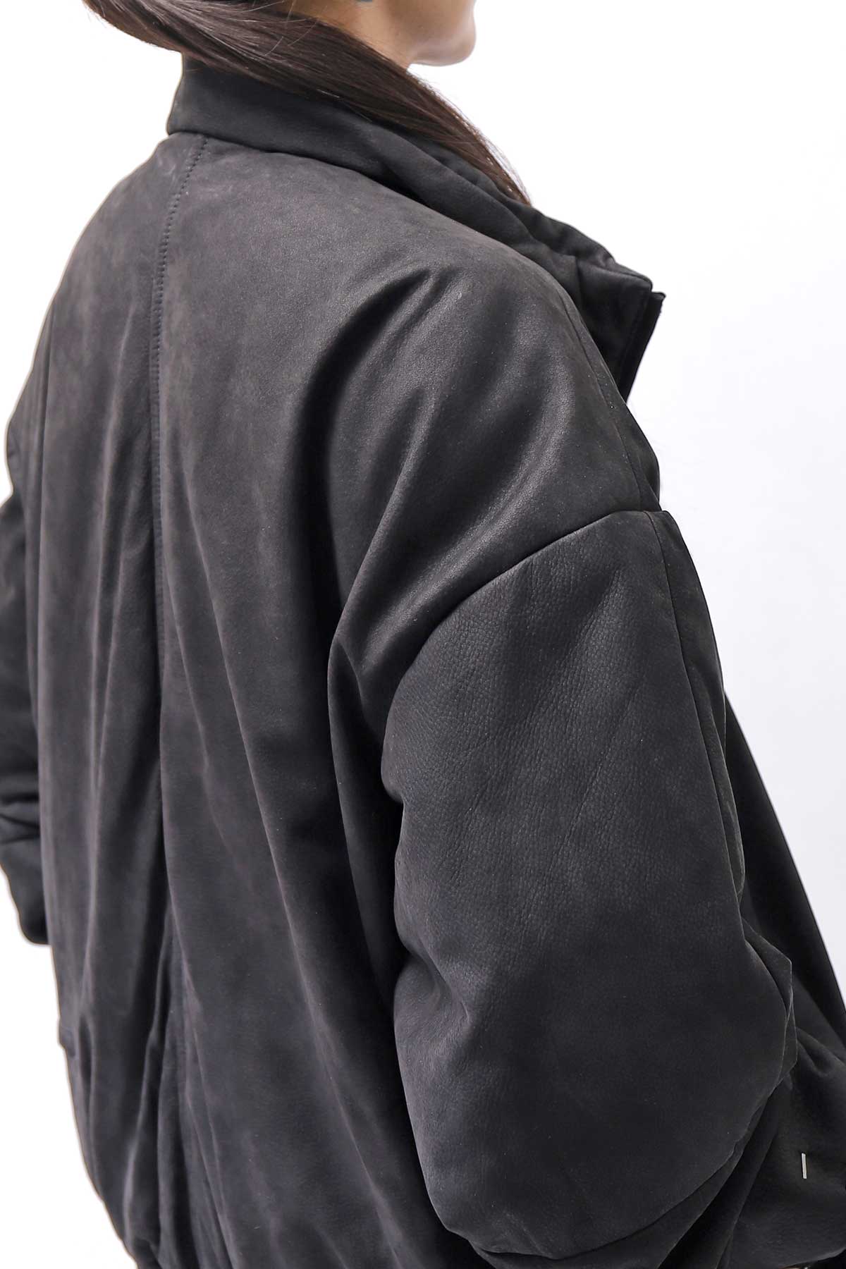 【DANIELE BASTA】 MAT LEATHER BOMBER JACKET DB1298_BLACK