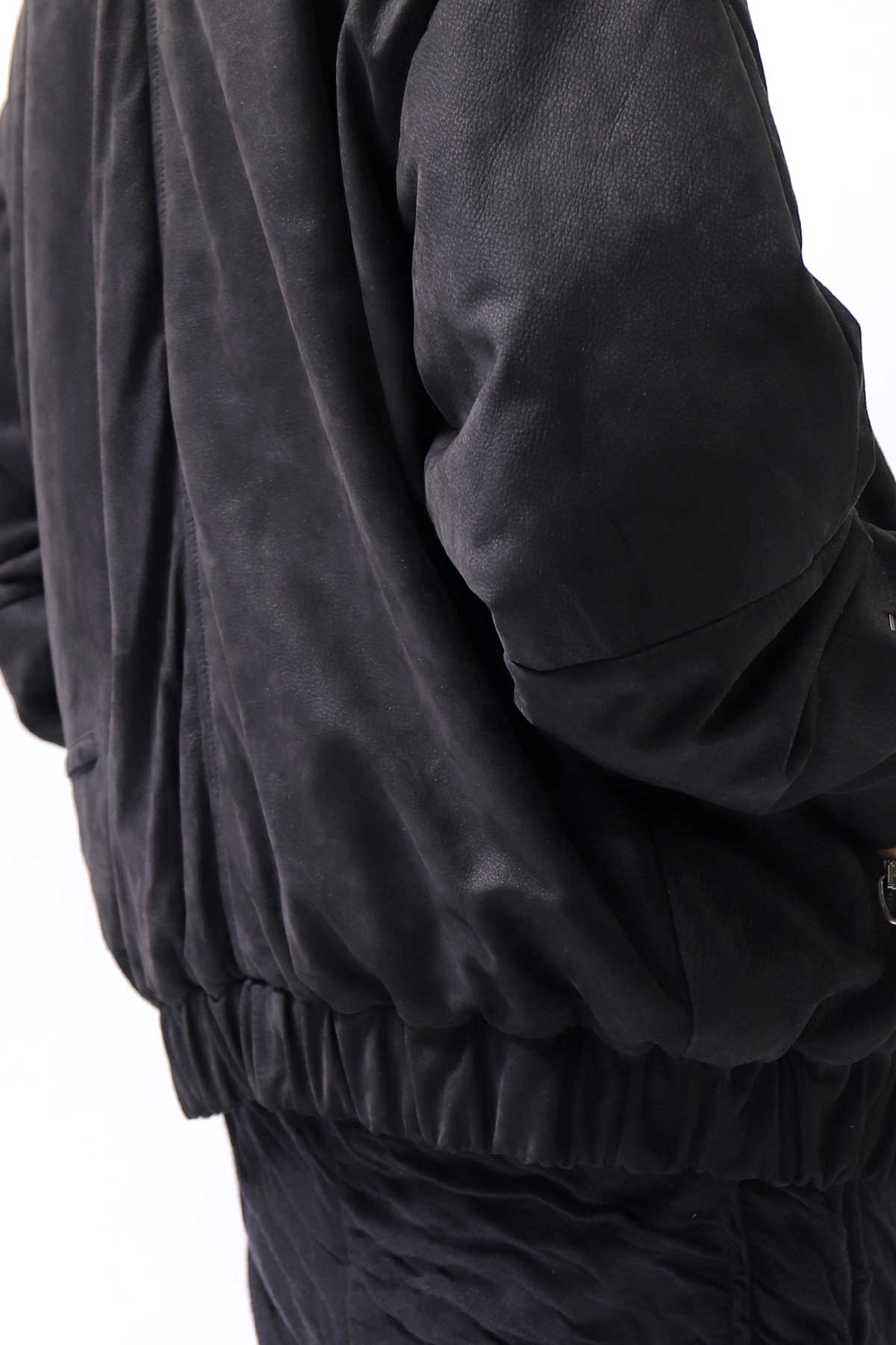 【DANIELE BASTA】 MAT LEATHER BOMBER JACKET DB1298_BLACK