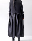 【RUNDHOLZ】 2WAY LIGHT SWEAT&NYLON LONG CARDIGAN DRESS 351 0924_BLACK