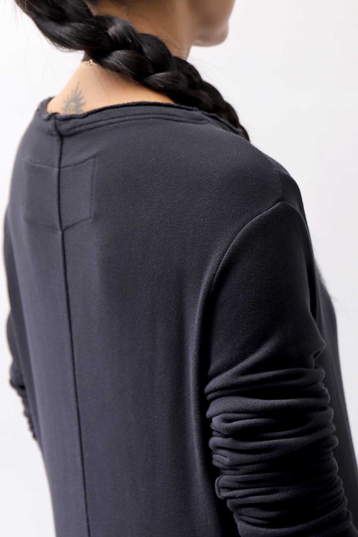 【RUNDHOLZ】 2WAY LIGHT SWEAT&NYLON LONG CARDIGAN DRESS 351 0924_BLACK