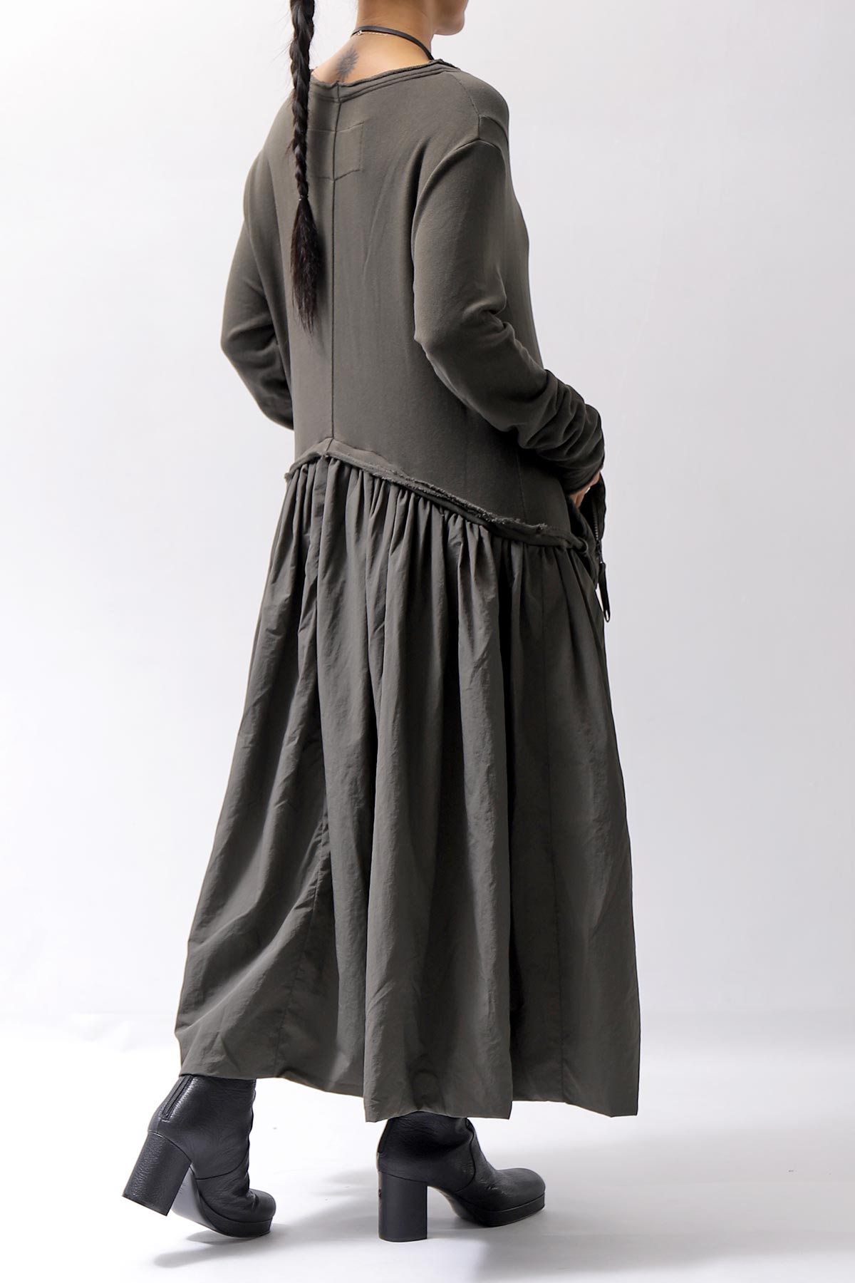 【RUNDHOLZ】 2WAY LIGHT SWEAT&NYLON LONG CARDIGAN DRESS 351 0924_JUNGLE