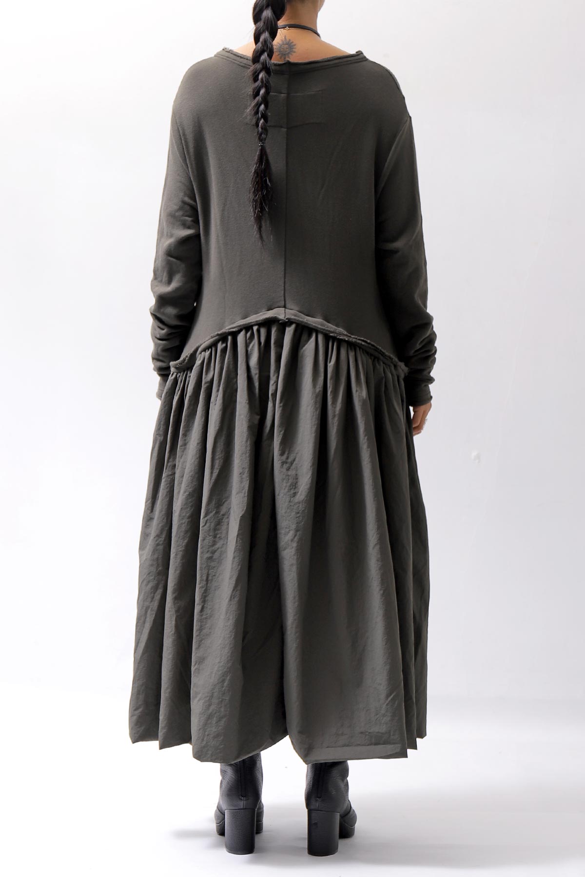 【RUNDHOLZ】 2WAY LIGHT SWEAT&NYLON LONG CARDIGAN DRESS 351 0924_JUNGLE