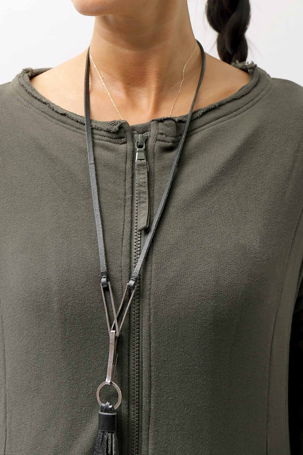 【RUNDHOLZ】 2WAY LIGHT SWEAT&NYLON LONG CARDIGAN DRESS 351 0924_JUNGLE