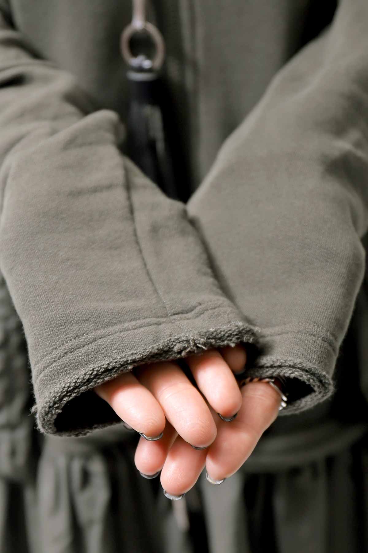 【RUNDHOLZ】 2WAY LIGHT SWEAT&NYLON LONG CARDIGAN DRESS 351 0924_JUNGLE