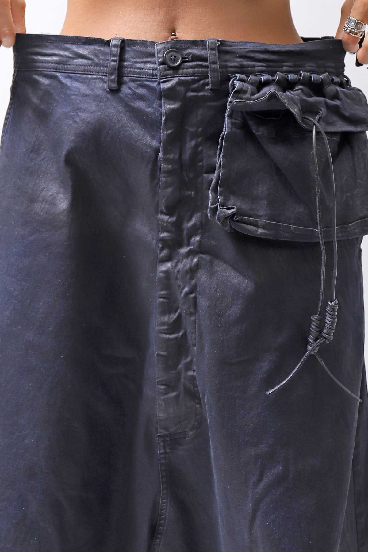 【RUNDHOLZ】 DENIM GLOSS WIDE SARRUEL PANTS 206_INDIGO BLACK GLOSS