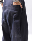 【RUNDHOLZ】 DENIM GLOSS WIDE SARRUEL PANTS 206_INDIGO BLACK GLOSS