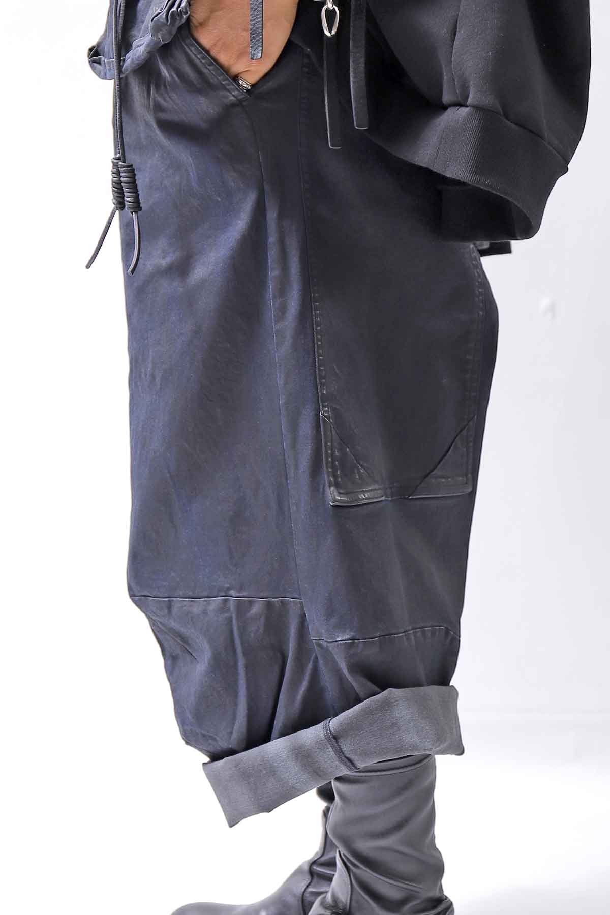 【RUNDHOLZ】 DENIM GLOSS WIDE SARRUEL PANTS 206_INDIGO BLACK GLOSS
