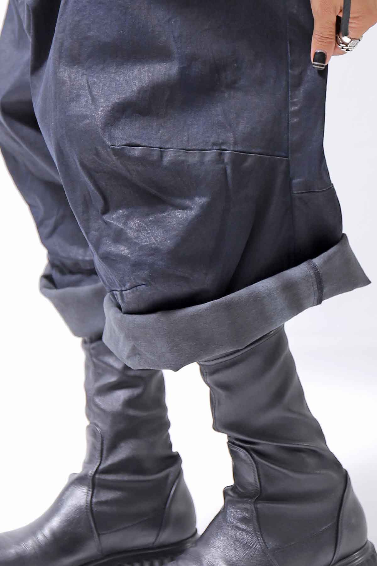 【RUNDHOLZ】 DENIM GLOSS WIDE SARRUEL PANTS 206_INDIGO BLACK GLOSS