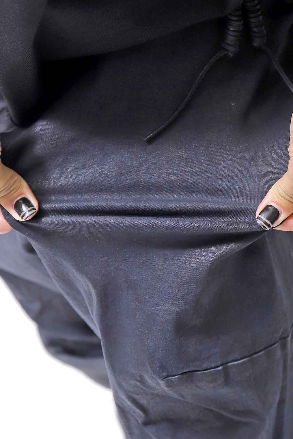 【RUNDHOLZ】 DENIM GLOSS WIDE SARRUEL PANTS 206_INDIGO BLACK GLOSS