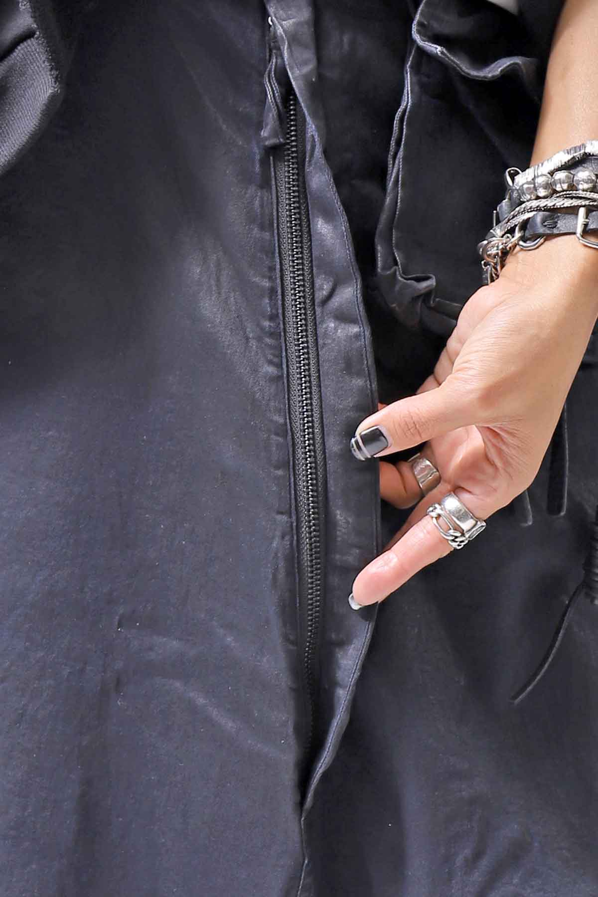 【RUNDHOLZ】 DENIM GLOSS WIDE SARRUEL PANTS 206_INDIGO BLACK GLOSS