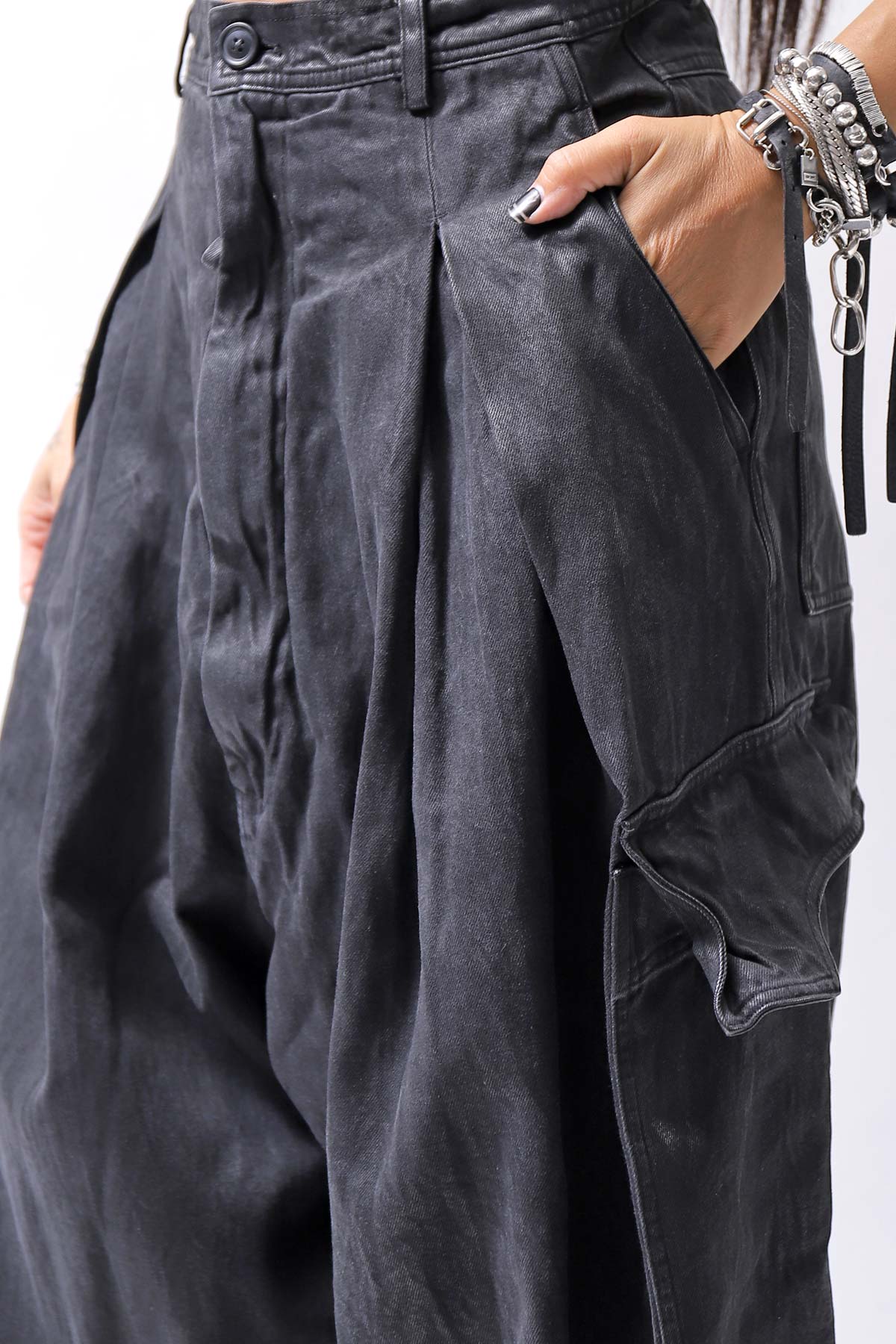 【RUNDHOLZ】 DENIM GLOSS BAGGY PANTS 103_BLACK GLOSS