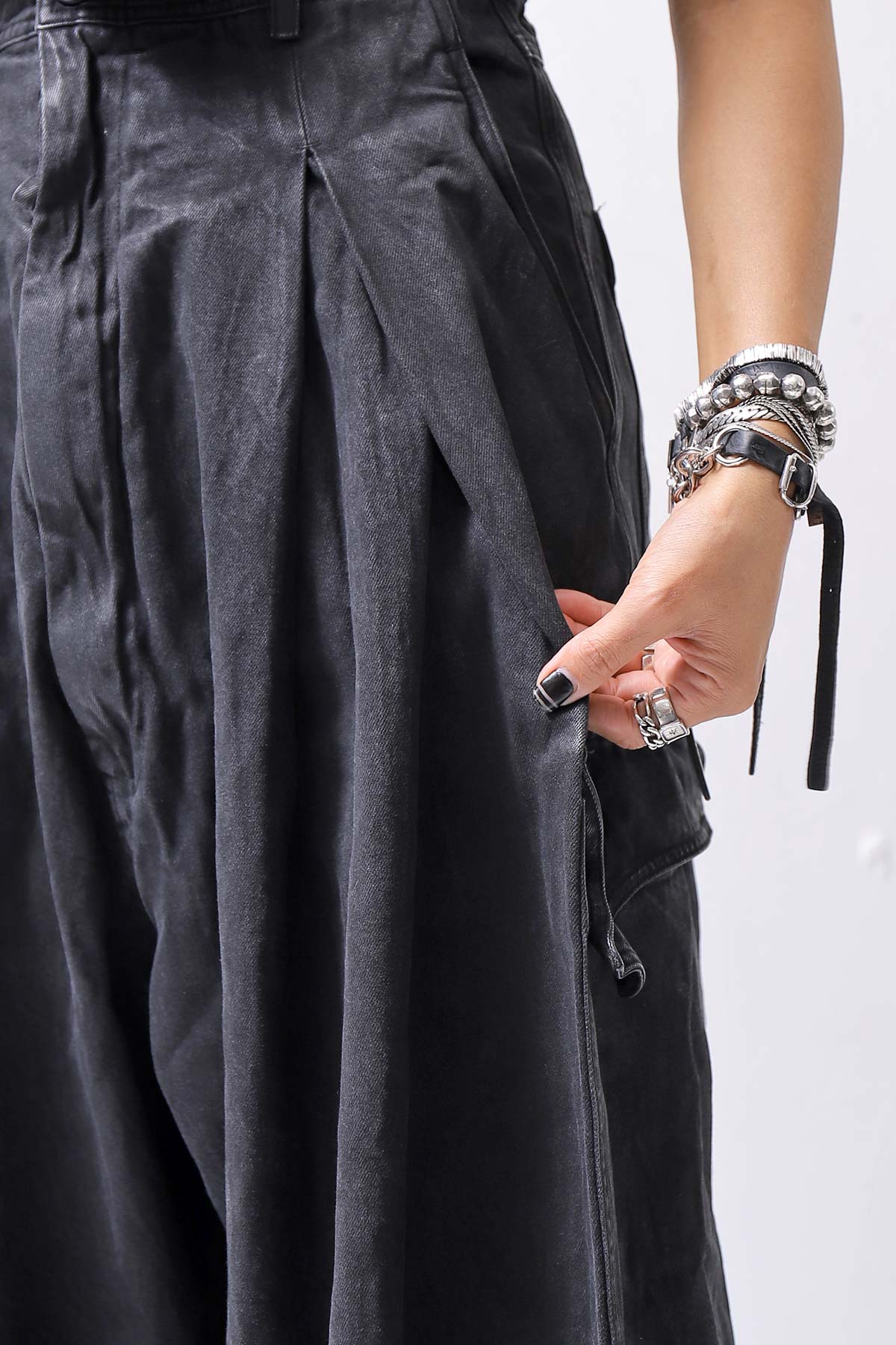 【RUNDHOLZ】 DENIM GLOSS BAGGY PANTS 103_BLACK GLOSS