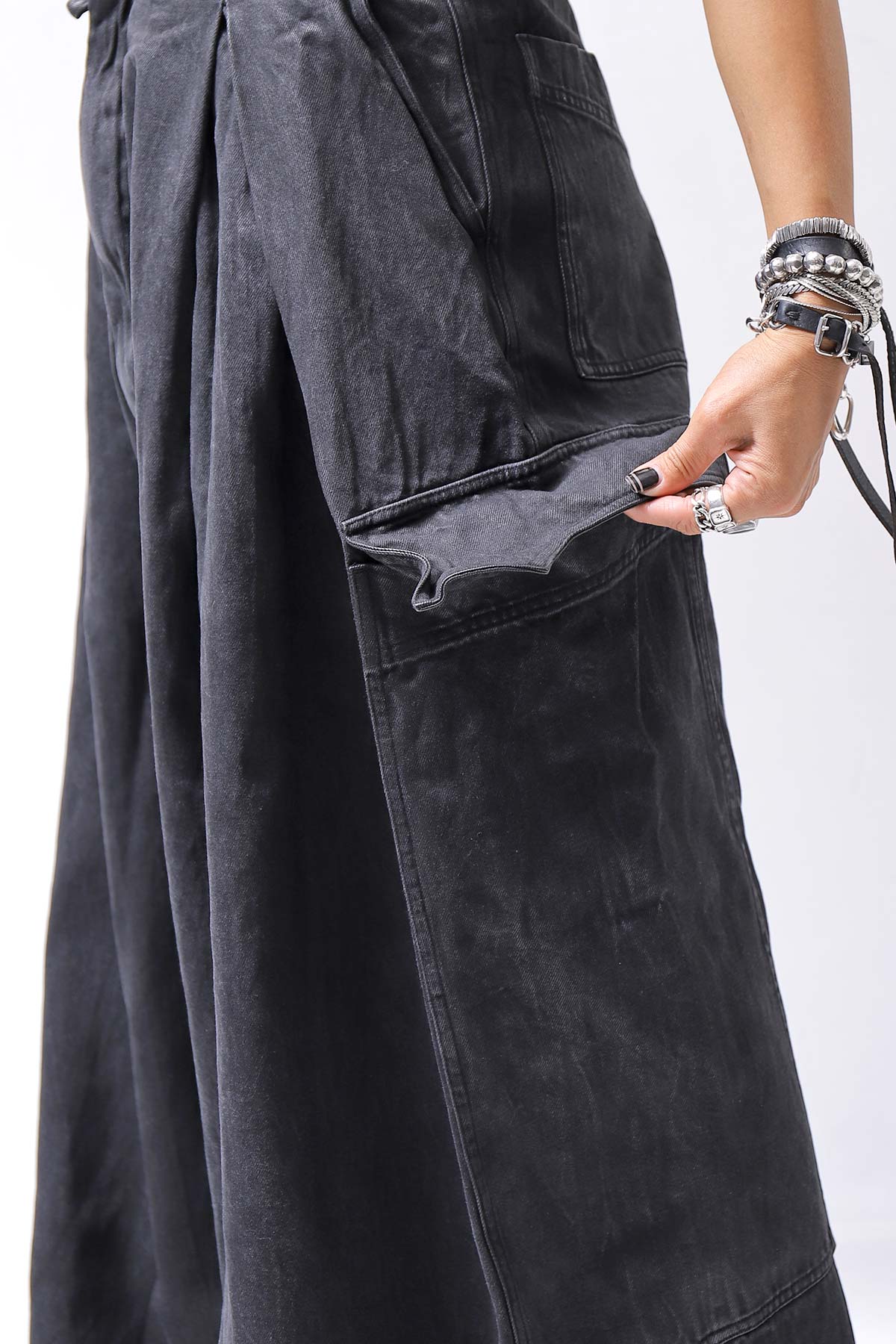 【RUNDHOLZ】 DENIM GLOSS BAGGY PANTS 103_BLACK GLOSS