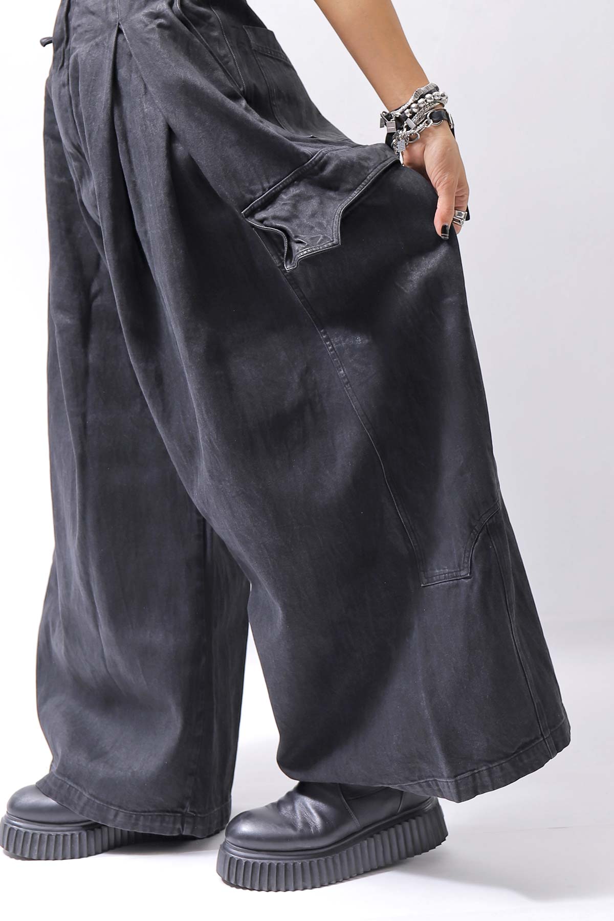 【RUNDHOLZ】 DENIM GLOSS BAGGY PANTS 103_BLACK GLOSS