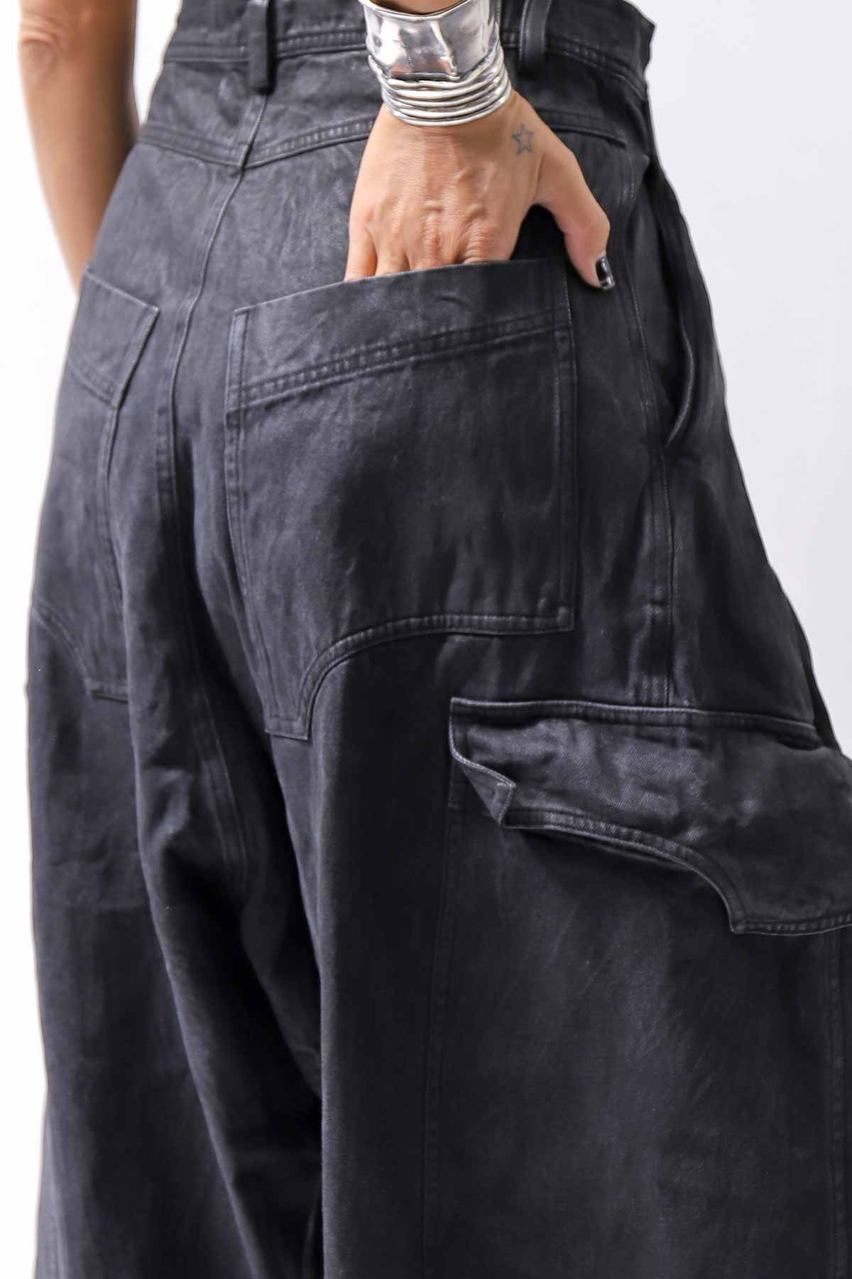 【RUNDHOLZ】 DENIM GLOSS BAGGY PANTS 103_BLACK GLOSS