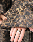 【RUNDHOLZ】 OVERSIZED ECO-FUR SHORT HAIR LEOPARD COAT_LEO JACQUARD