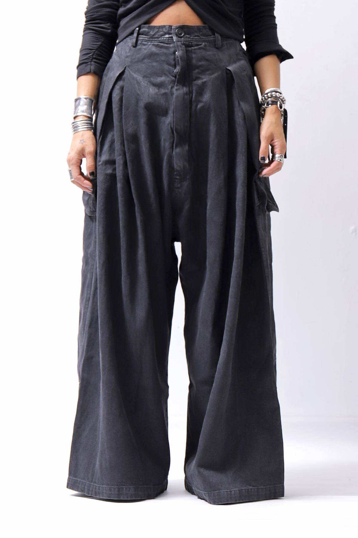 【RUNDHOLZ】 DENIM GLOSS BAGGY PANTS 103_BLACK GLOSS