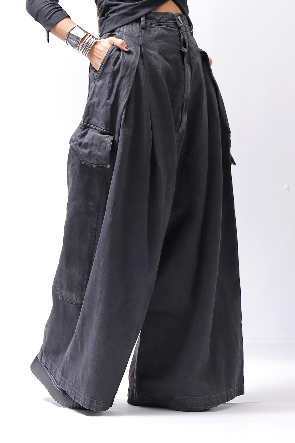 【RUNDHOLZ】 DENIM GLOSS BAGGY PANTS 103_BLACK GLOSS