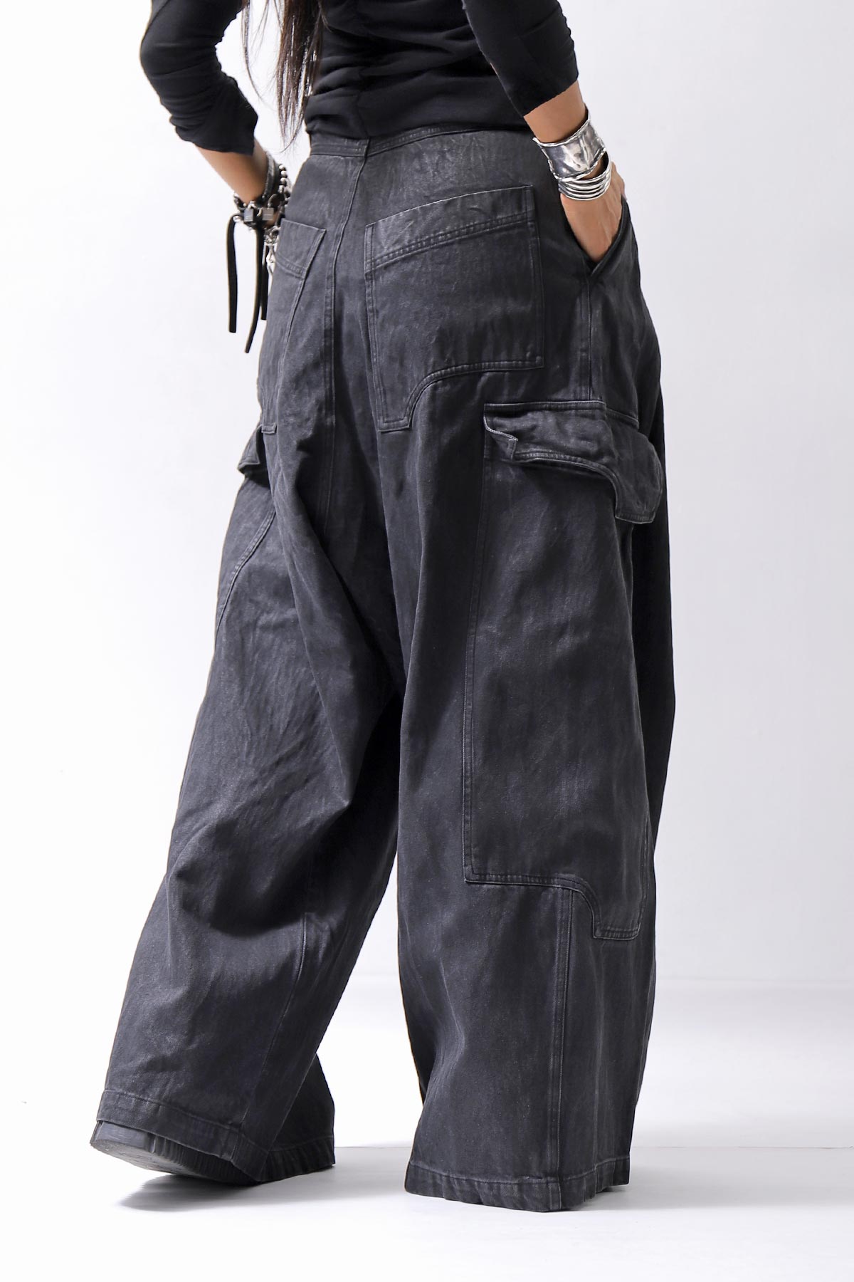 【RUNDHOLZ】 DENIM GLOSS BAGGY PANTS 103_BLACK GLOSS