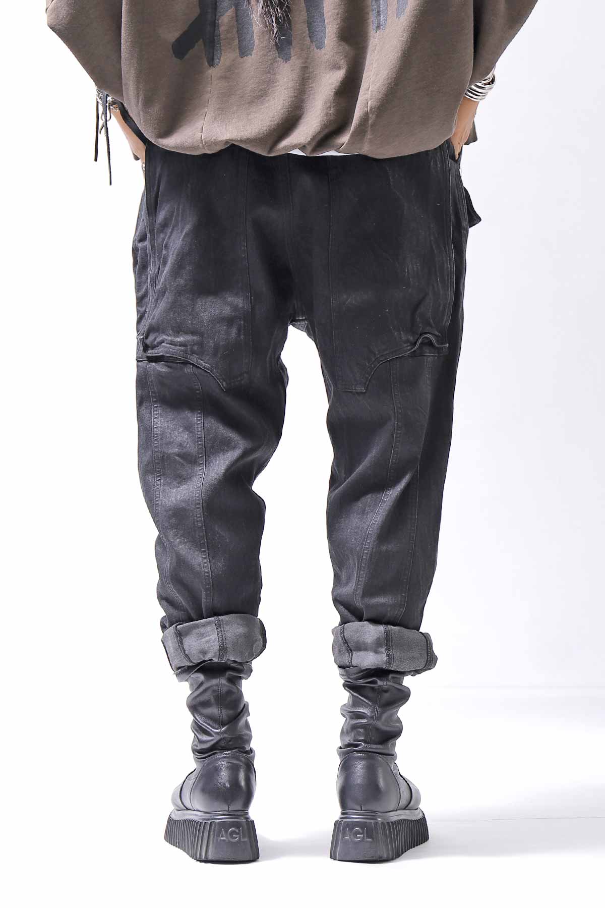 【RUNDHOLZ】 DENIM GLOSS SARRUEL PANTS 103_BLACK GLOSS