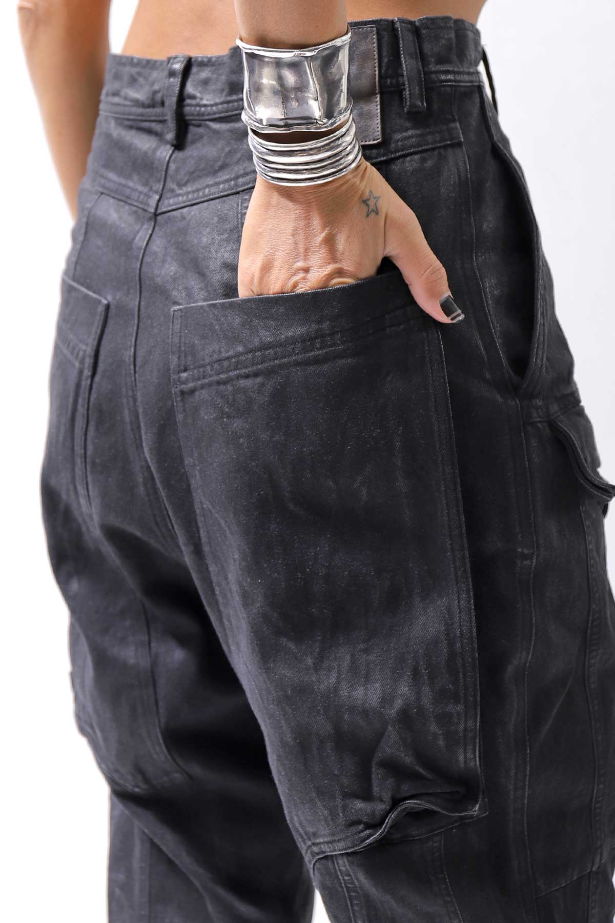 【RUNDHOLZ】 DENIM GLOSS SARRUEL PANTS 103_BLACK GLOSS