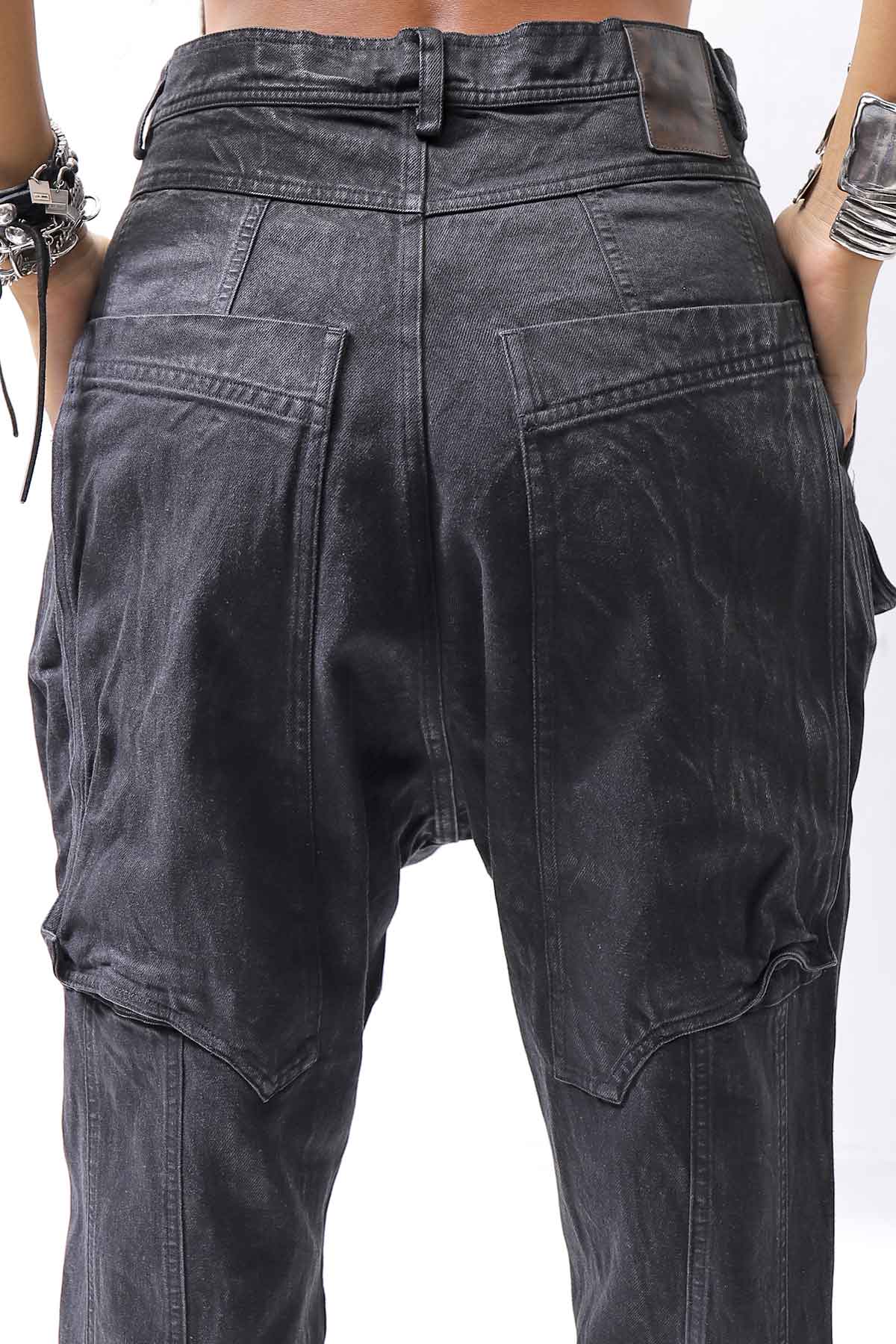 【RUNDHOLZ】 DENIM GLOSS SARRUEL PANTS 103_BLACK GLOSS