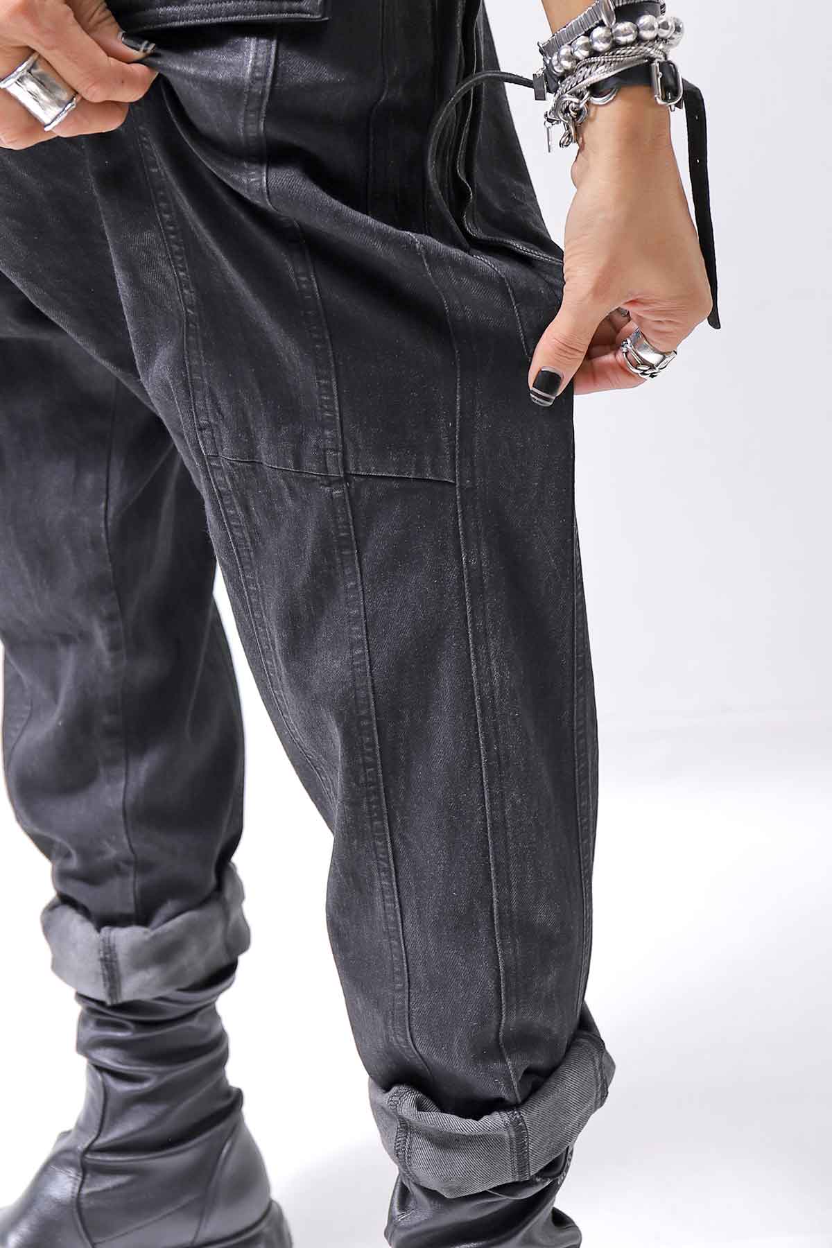【RUNDHOLZ】 DENIM GLOSS SARRUEL PANTS 103_BLACK GLOSS