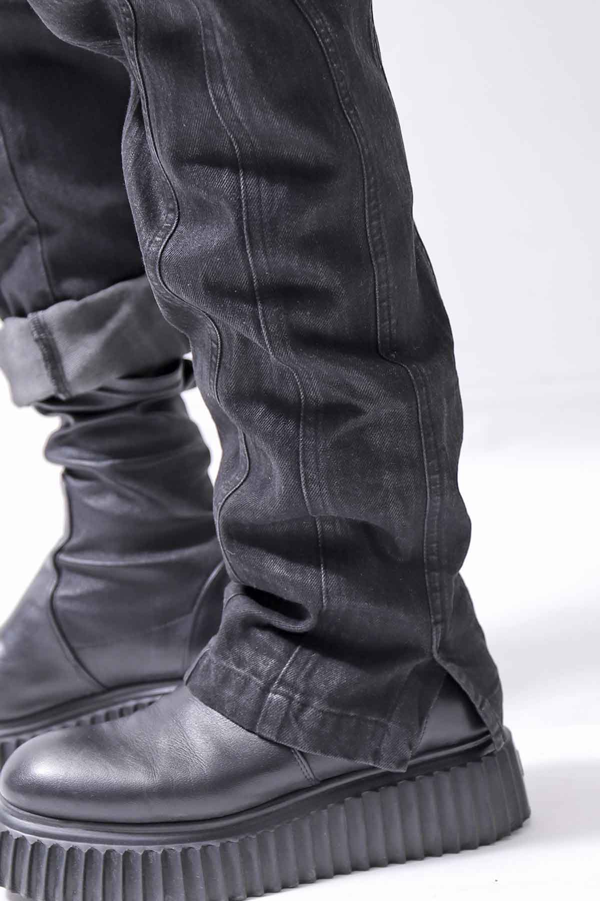 【RUNDHOLZ】 DENIM GLOSS SARRUEL PANTS 103_BLACK GLOSS