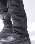 【RUNDHOLZ】 DENIM GLOSS SARRUEL PANTS 103_BLACK GLOSS