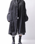 【RUNDHOLZ】 DENIM GLOSS OVERSIZED LIGHT COAT 103_BLACK GLOSS
