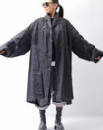 【RUNDHOLZ】 DENIM GLOSS OVERSIZED LIGHT COAT 103_BLACK GLOSS